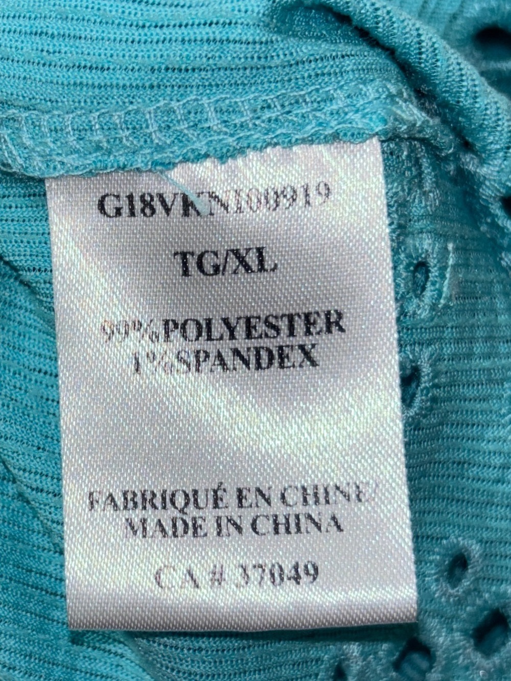 Grenier Textured Peplum Top – Turquoise – XL - Picture 7 of 9